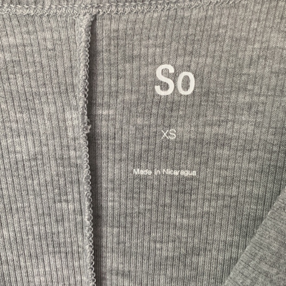 Gray Ribbed Long Sleeve - Picture 2 of 3